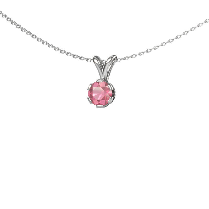 Image of Pendant Julia 585 white gold Tourmaline pink 5 mm