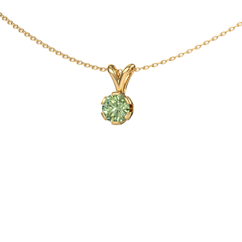 Bild von Anhänger Julia 585 Gold Grüner Labor-Diamant 5 mm
