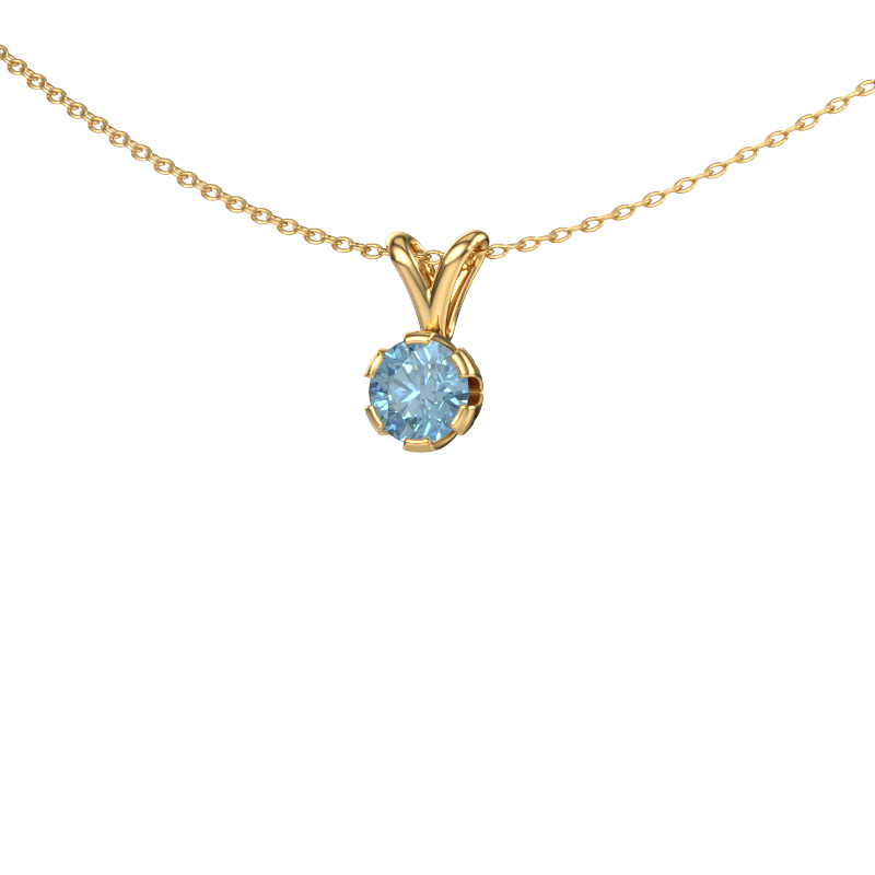 Image of Pendant Julia 585 gold Blue lab grown diamond 5 mm