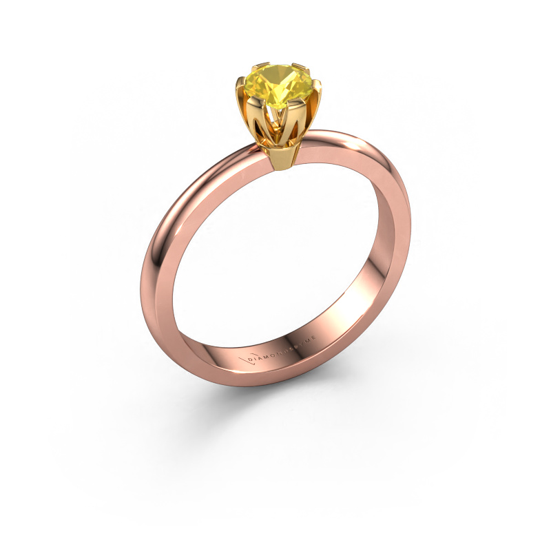 Image of Engagement ring Julia 585 rose gold Yellow sapphire 4 mm
