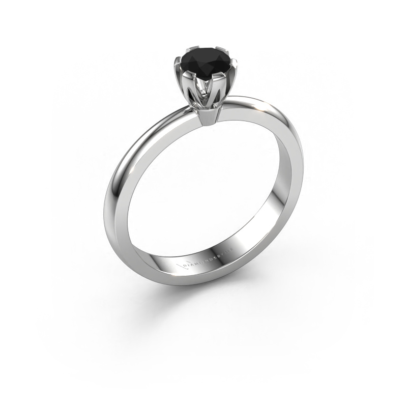 Image of Engagement ring Julia 950 platinum Black diamond 0.30 crt