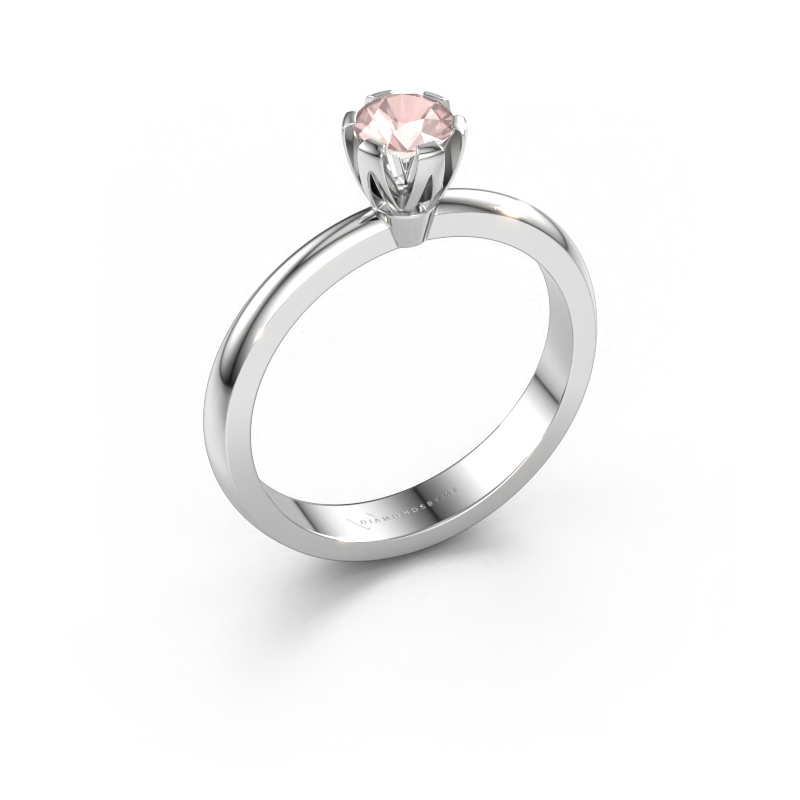Afbeelding van Verlovingsring Julia 950 platina Morganiet champagne 4 mm