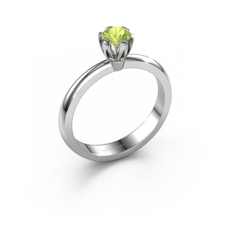 Image of Engagement ring Julia 950 platinum Peridot 4 mm