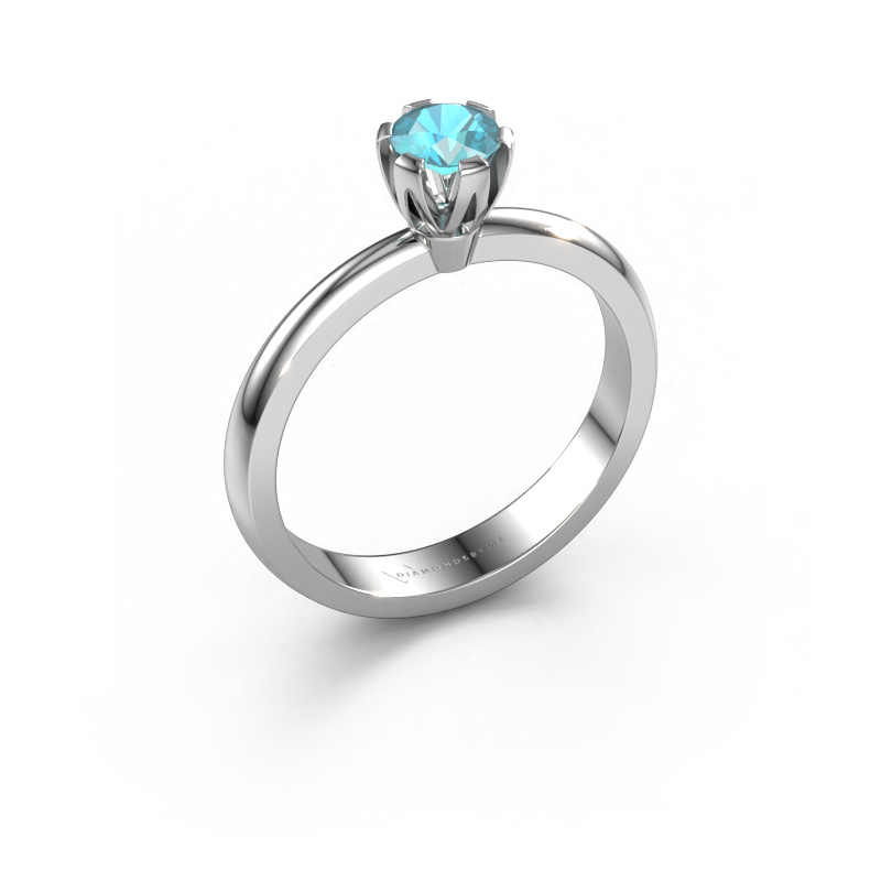 Image of Engagement ring Julia 950 platinum Blue topaz 4 mm