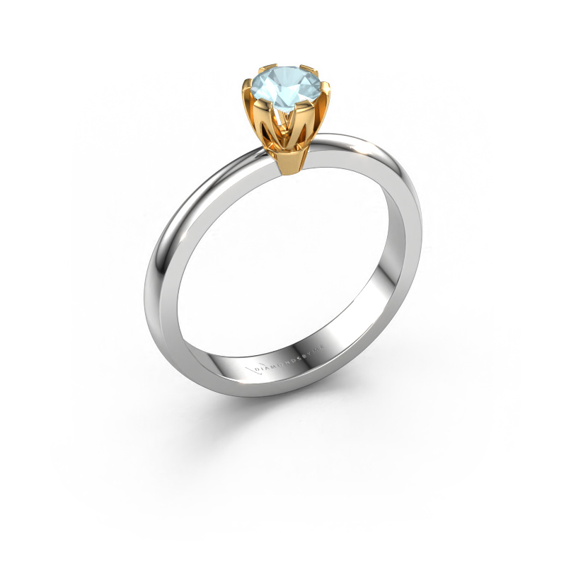 Bild von Verlobungsring Julia 585 Weißgold Aquamarin 4 mm