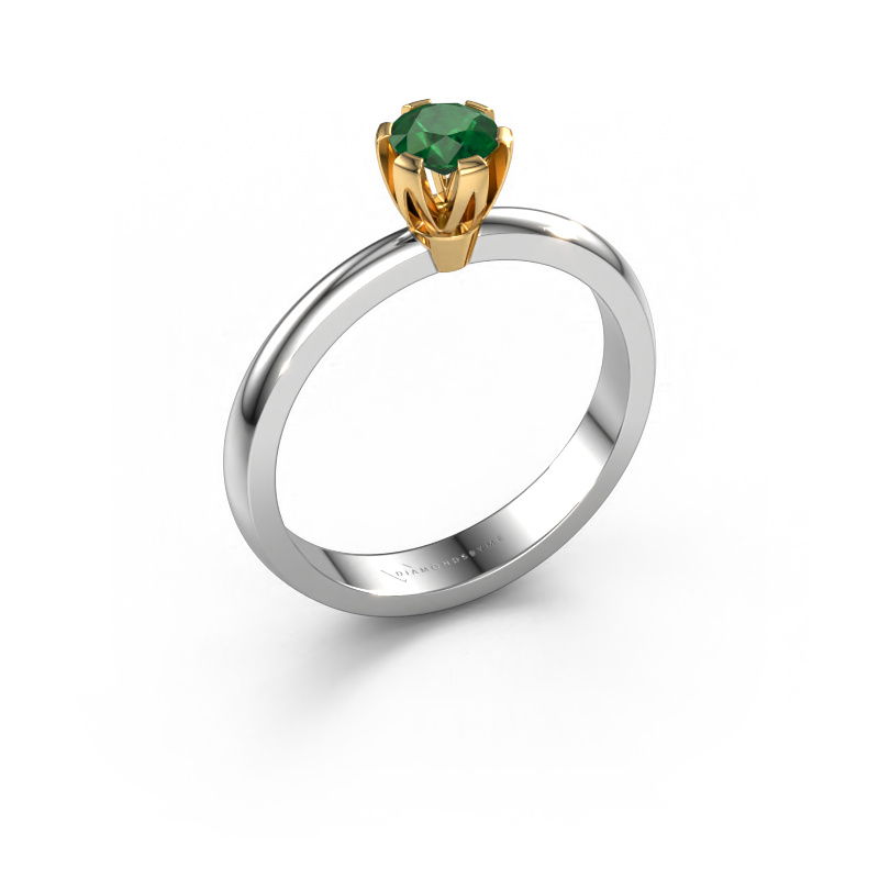 Image of Engagement ring Julia 585 white gold Emerald 4 mm