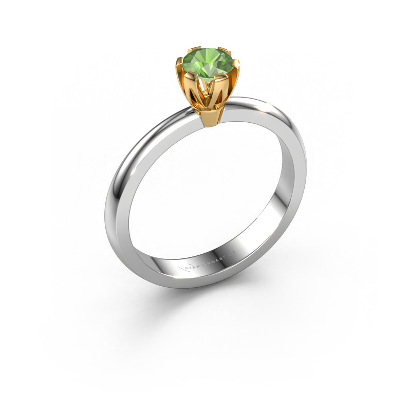 Image of Engagement ring Julia 585 white gold Tourmaline green 4 mm