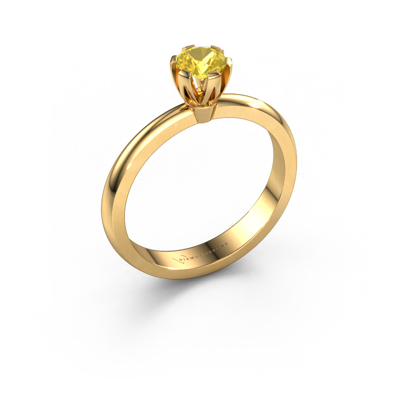 Image of Engagement ring Julia 585 gold Yellow sapphire 4 mm
