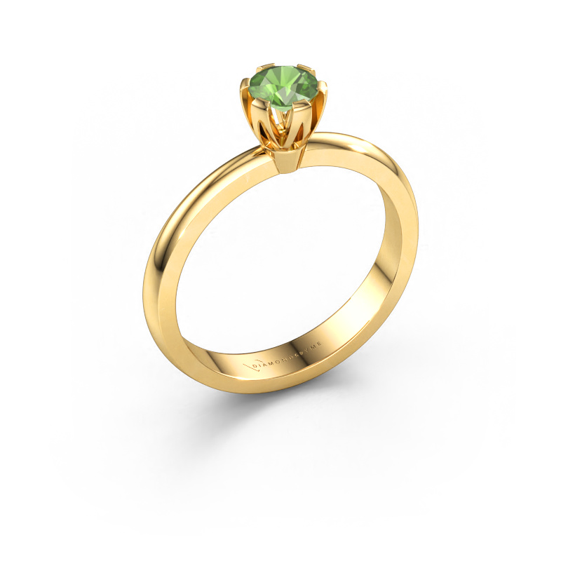 Bild von Verlobungsring Julia 585 Gold Turmalin grün 4 mm