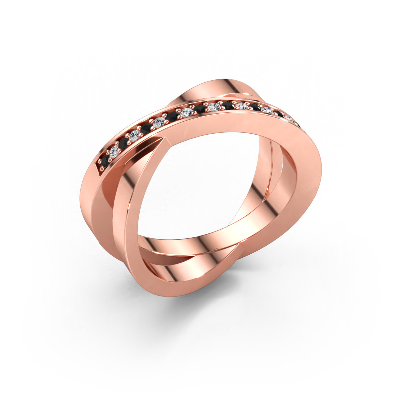 Immagine di Anello Julie 585 oro rosa Diamante nero 0.158 crt