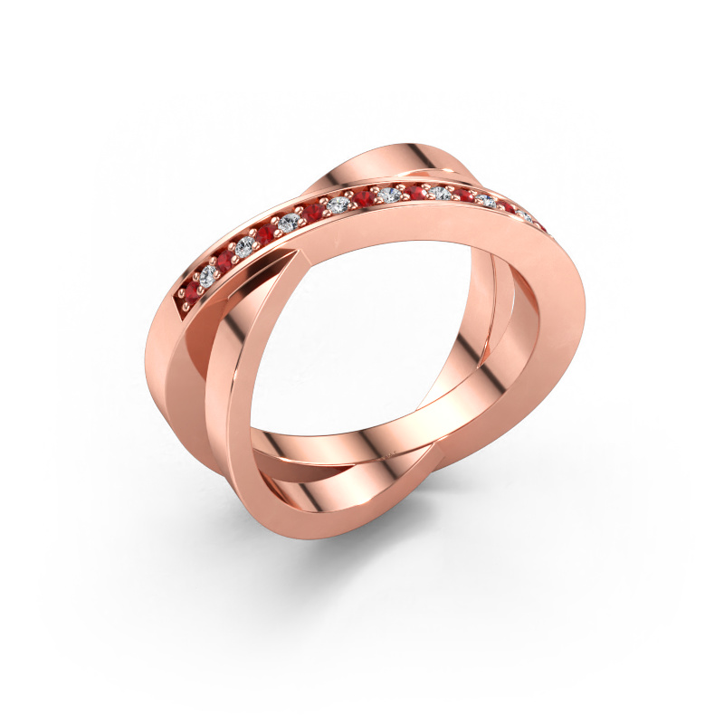 Imagen de Anillo Julie 585 oro rosa Rubí 1.2 mm