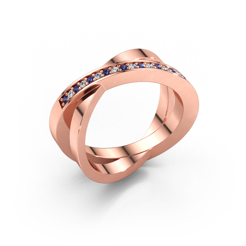 Immagine di Anello Julie 585 oro rosa Zaffiro 1.2 mm