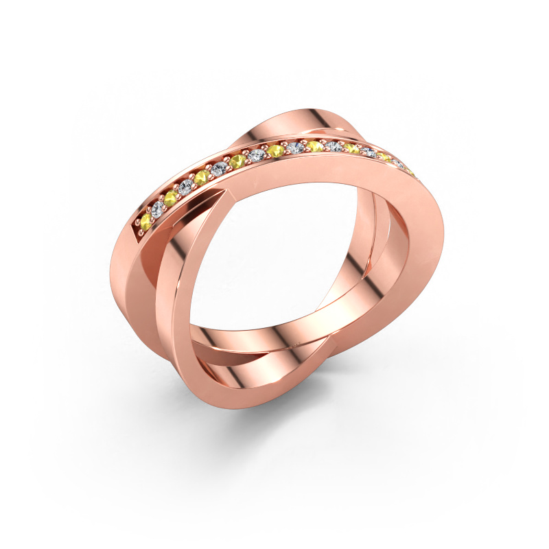 Bild av Ring Julie 585 roséguld Gul safir 1.2 mm