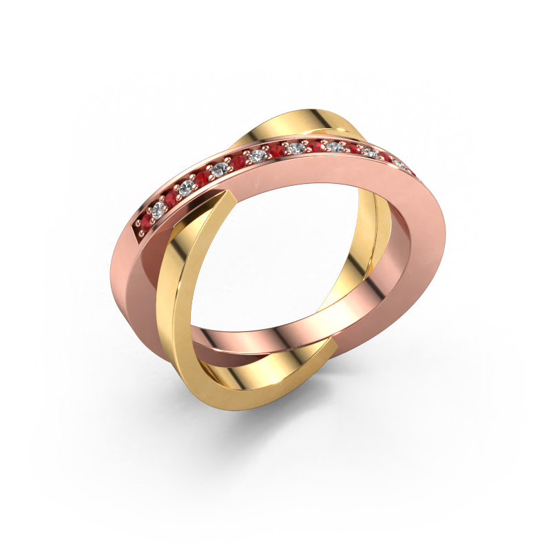 Image of Ring Julie 585 rose gold Ruby 1.2 mm