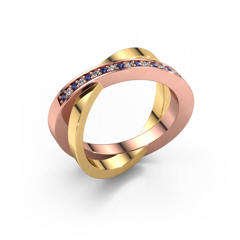 Bild von Ring Julie 585 Roségold Saphir 1.2 mm