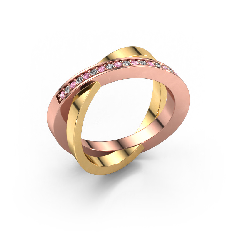 Image of Ring Julie 585 rose gold Pink sapphire 1.2 mm