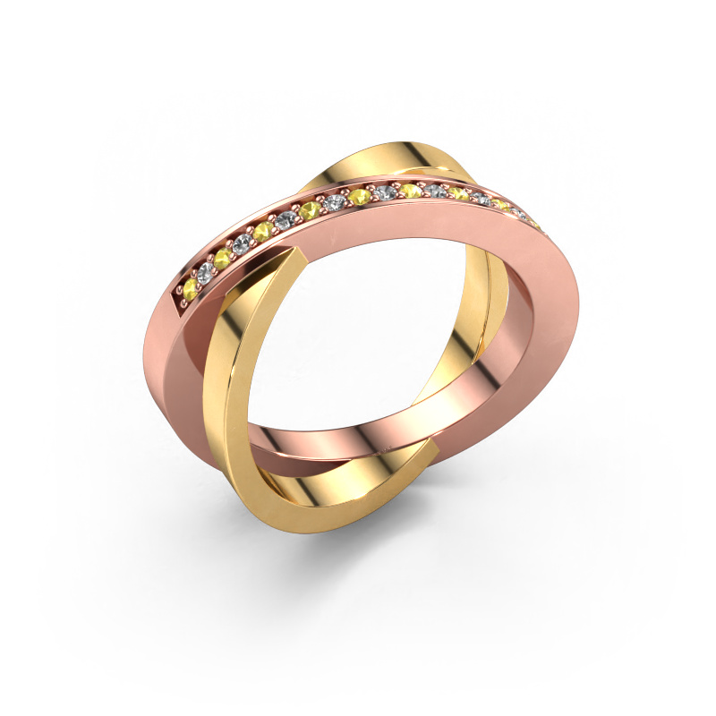 Image of Ring Julie 585 rose gold Yellow sapphire 1.2 mm