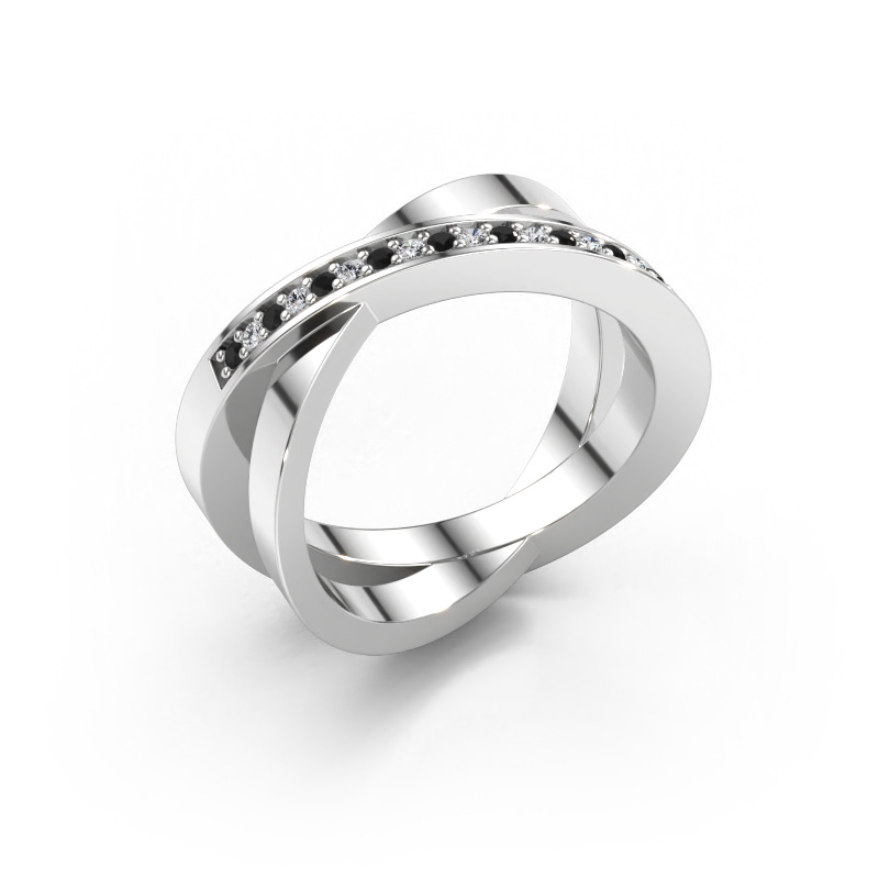 Bild av Ring Julie 585 vitt guld Svart diamant 0.158 crt