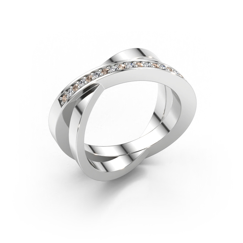Immagine di Anello Julie 585 oro bianco Diamante marrone 0.143 crt