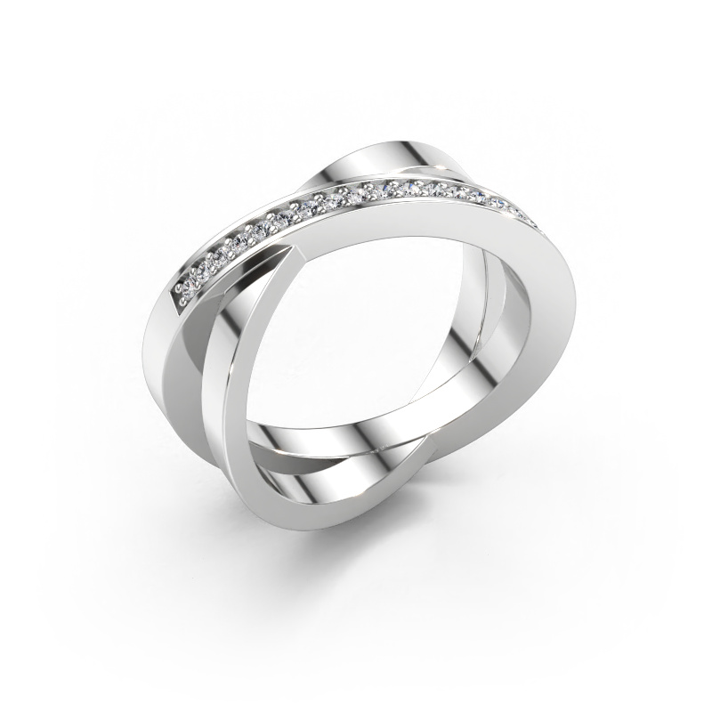 Immagine di Anello Julie 585 oro bianco Zirconia cubica 1.2 mm