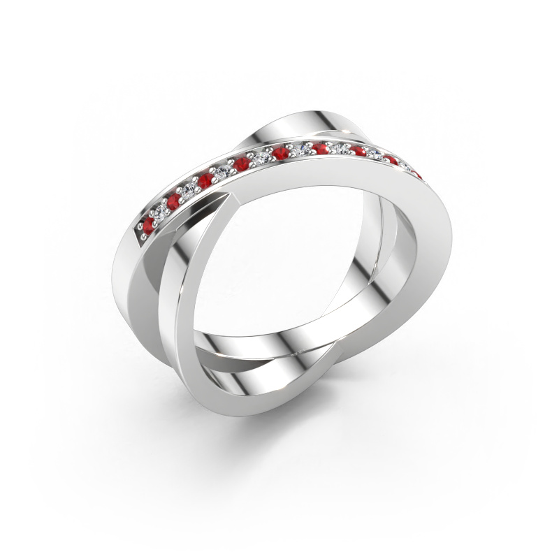 Bild av Ring Julie 585 vitt guld Rubin 1.2 mm