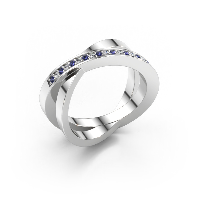 Immagine di Anello Julie 585 oro bianco Zaffiro 1.2 mm