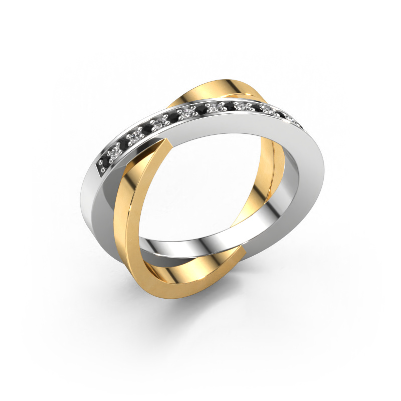 Bild von Ring Julie 585 Weißgold Schwarz Diamant 0.158 crt