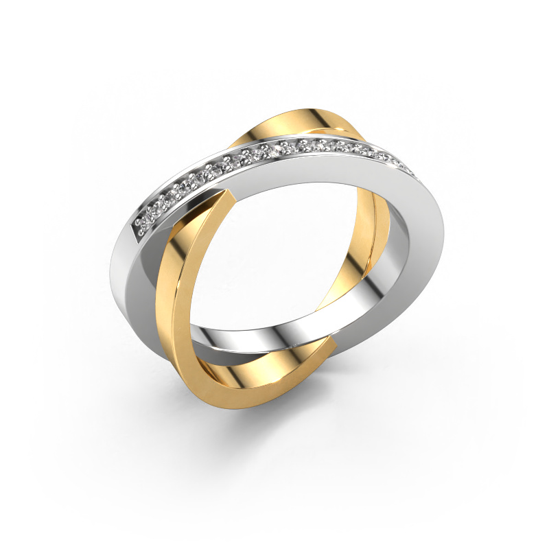 Image de Bague Julie 585 or blanc Diamant synthétique 0.143 crt