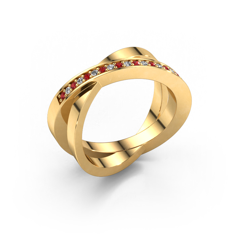 Afbeelding van Ring Julie 585 goud Robijn 1.2 mm