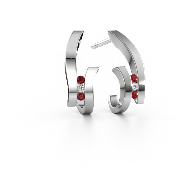 Immagine di Orecchini Juliette 585 oro bianco Rubino 1.5 mm