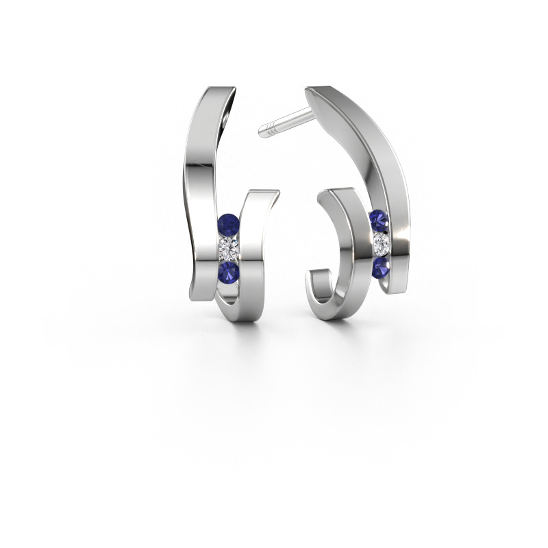 Immagine di Orecchini Juliette 585 oro bianco Zaffiro 1.5 mm