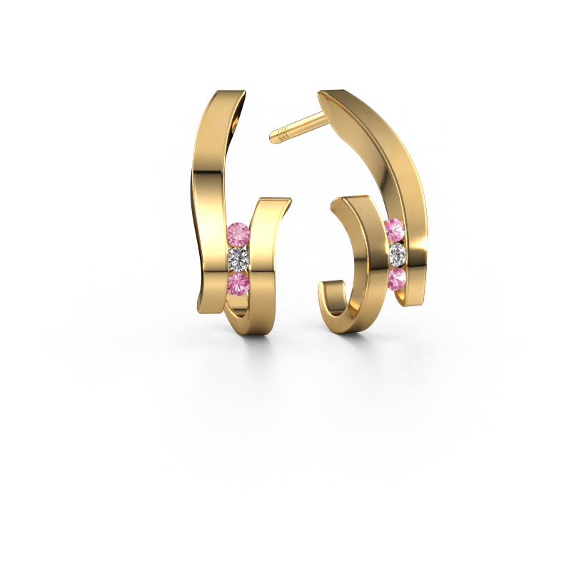 Bild von Ohrringe Juliette 585 Gold Pink Saphir 1.5 mm