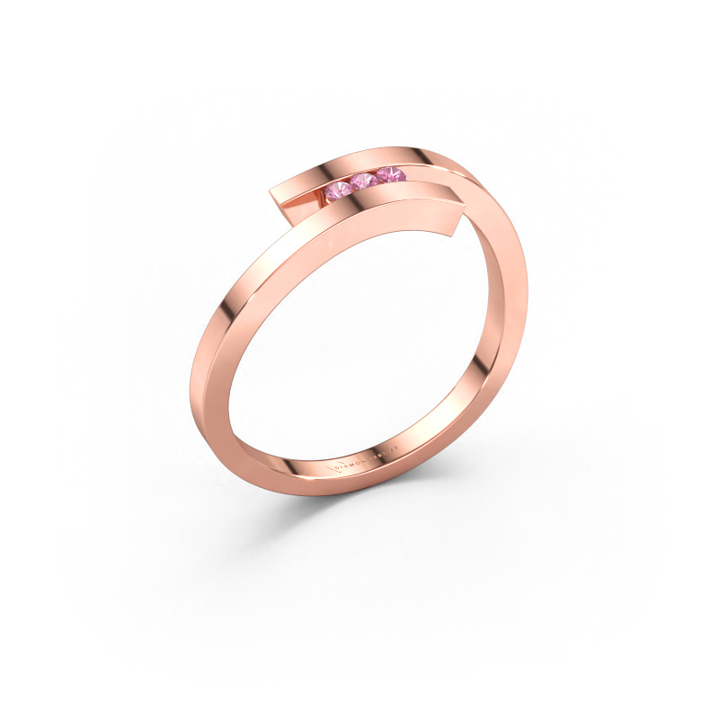 Immagine di Anello Juliette 585 oro rosa Zaffiro rosa 1.6 mm