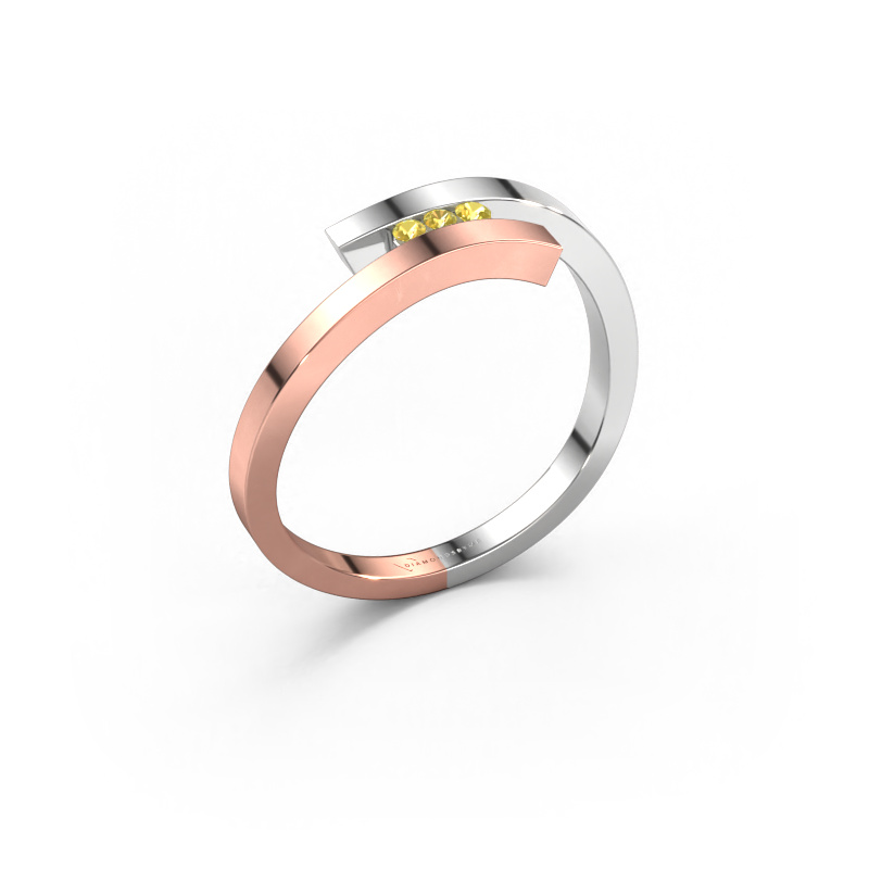 Image of Ring Juliette 585 rose gold Yellow sapphire 1.6 mm