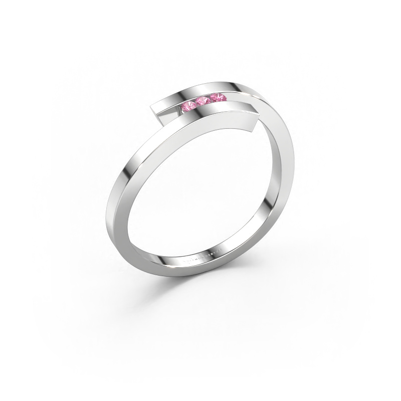 Image of Ring Juliette 585 white gold Pink sapphire 1.6 mm