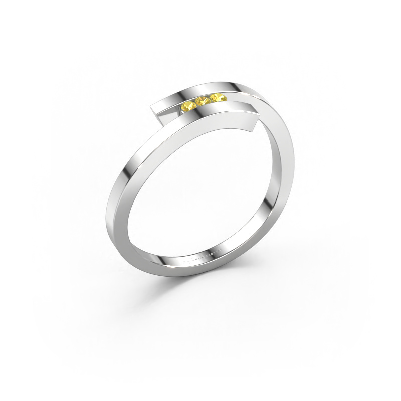 Bild von Ring Juliette 585 Weißgold Gelb Saphir 1.6 mm