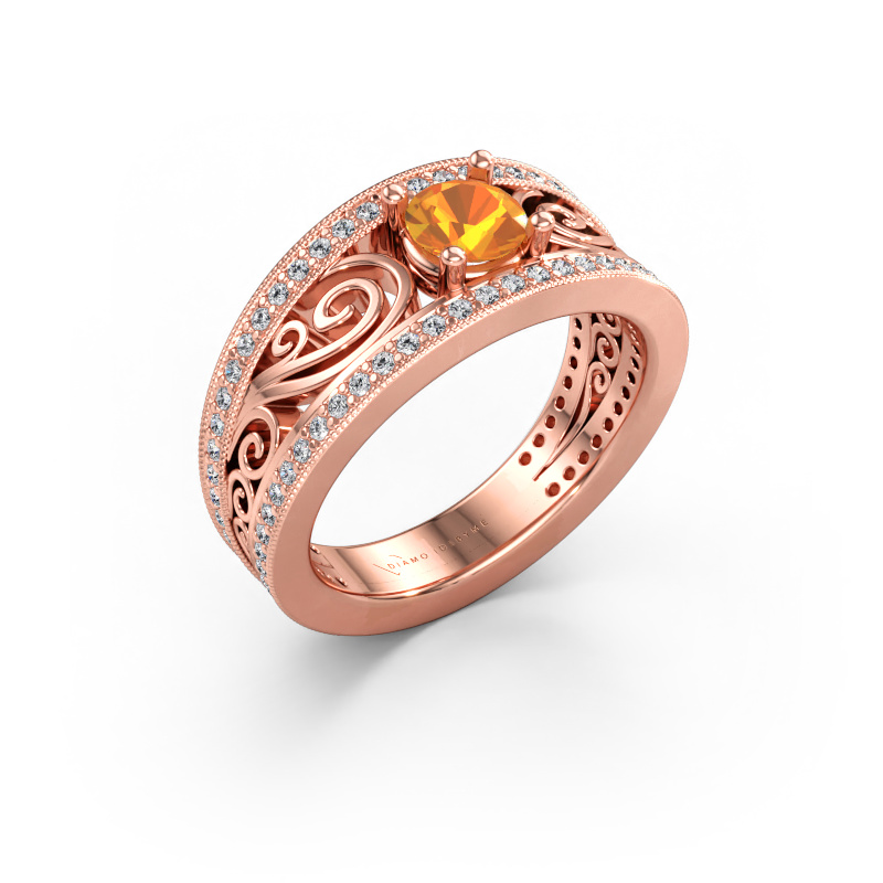 Immagine di Anello di fidanzamento Julliana 585 oro rosa Citrino 5 mm