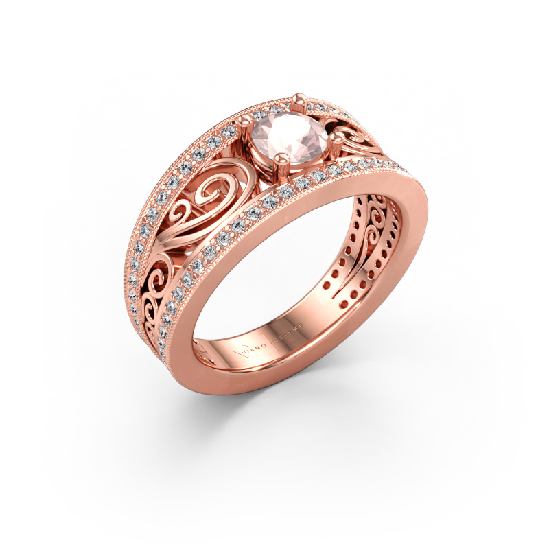 Bild av Ring Julliana 585 roséguld Champagnefärgad morganit 5 mm