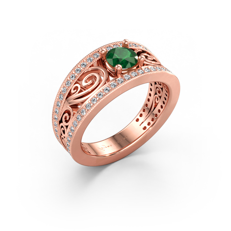 Immagine di Anello di fidanzamento Julliana 585 oro rosa Smeraldo 5 mm