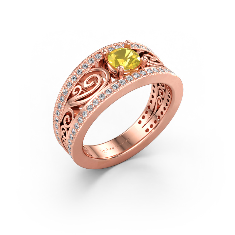 Immagine di Anello Julliana 585 oro rosa Zaffiro giallo 5 mm