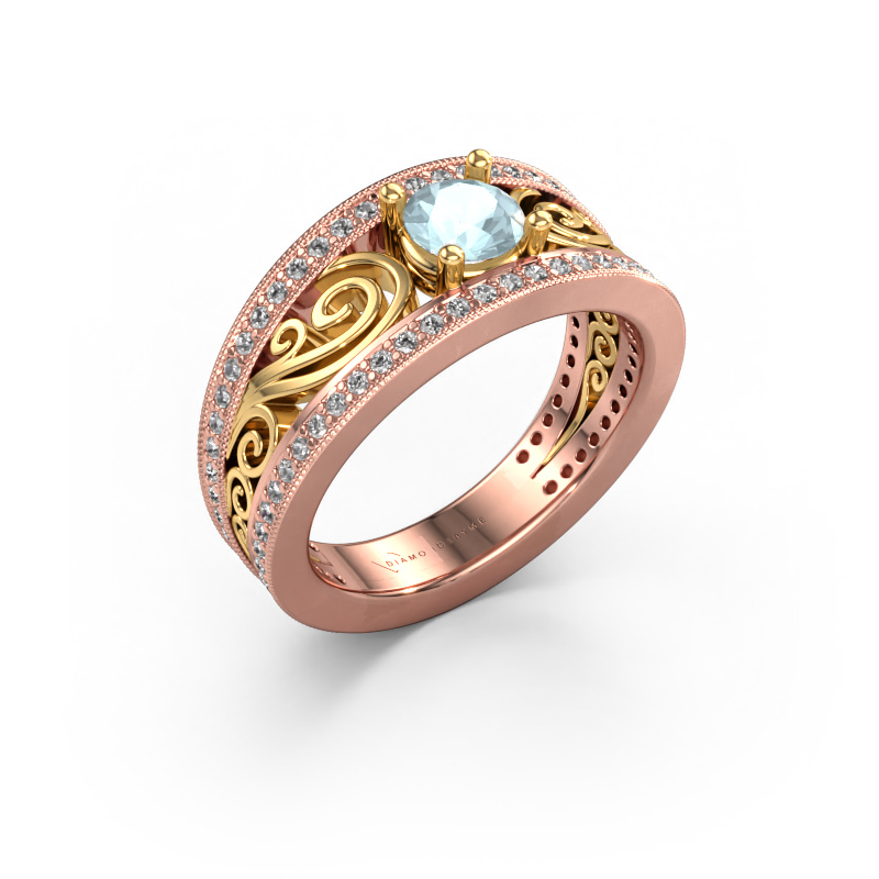 Bild von Verlobungsring Julliana 585 Roségold Aquamarin 5 mm