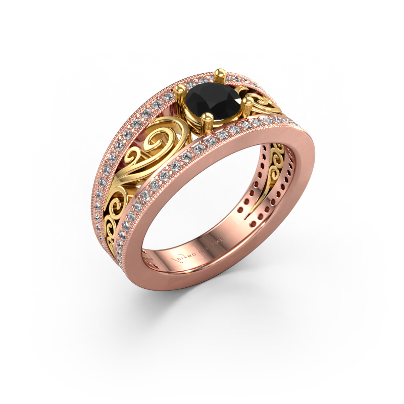 Bild von Ring Julliana 585 Roségold Schwarz Diamant 1.01 crt