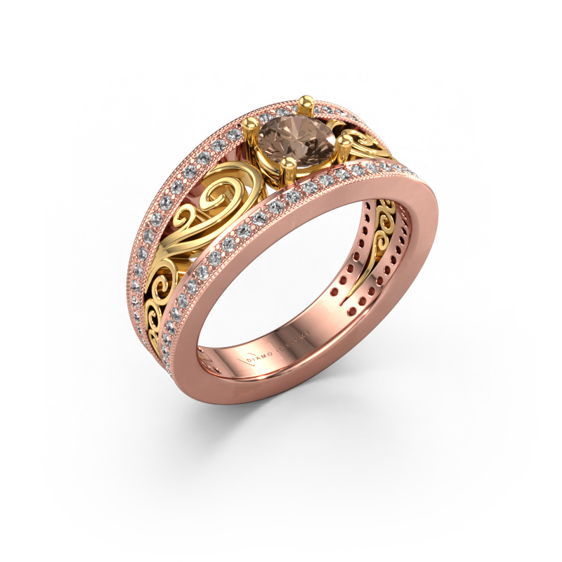Image de Bague de fiançailles Julliana 585 or rose Diamant brun 0.91 crt