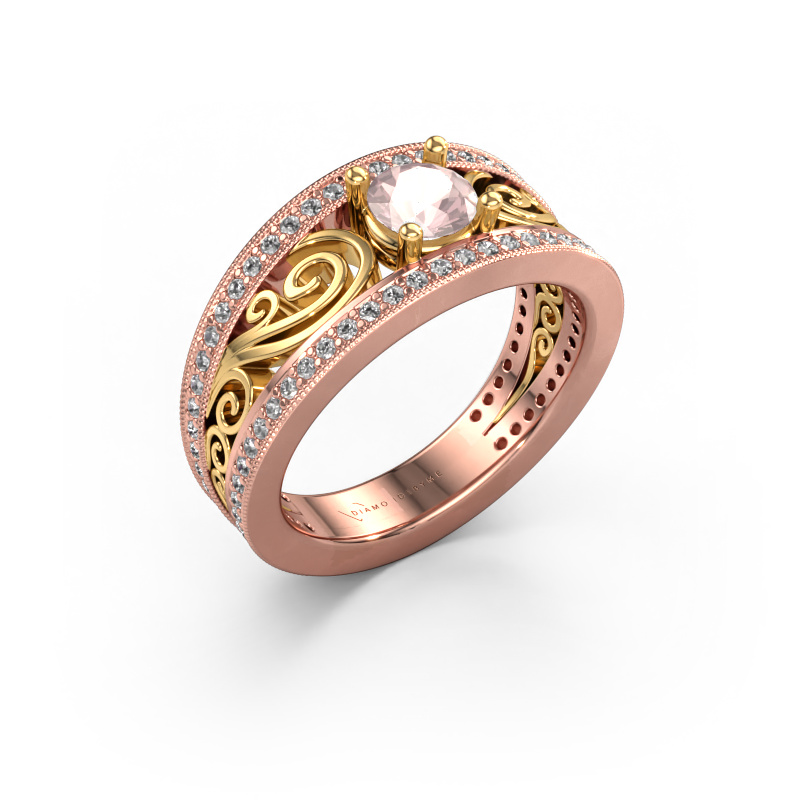 Image of Engagement ring Julliana 585 rose gold Morganite champagne 5 mm