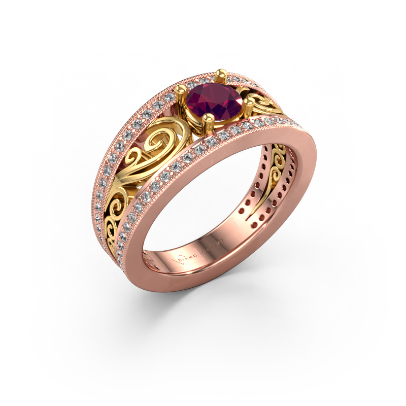 Image of Engagement ring Julliana 585 rose gold Rhodolite 5 mm