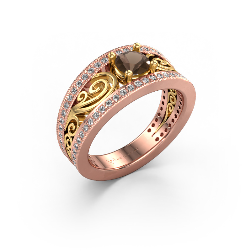 Bild von Ring Julliana 585 Roségold Rauchquarz 5 mm