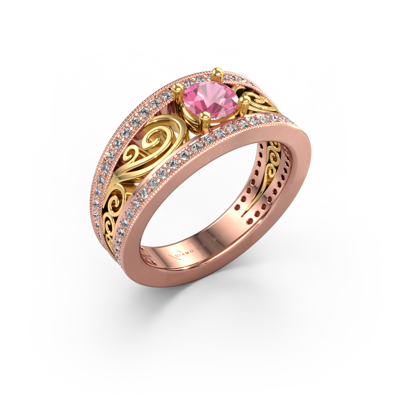 Image of Engagement ring Julliana 585 rose gold Pink sapphire 5 mm