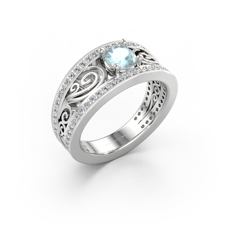 Bild av Ring Julliana 585 vitt guld Akvamarin 5 mm