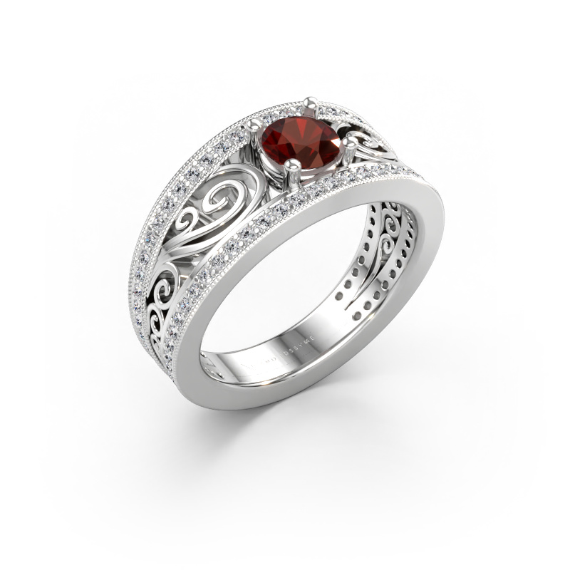 Bild von Ring Julliana 585 Weißgold Granat 5 mm