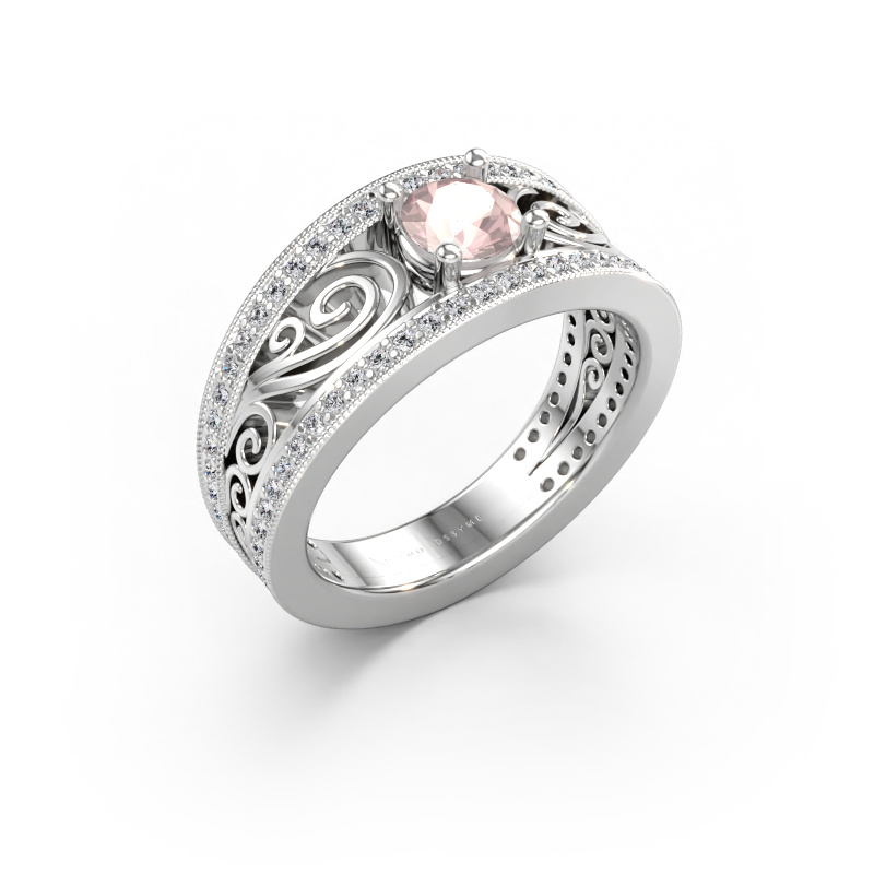 Immagine di Anello Julliana 585 oro bianco Morganite champagne 5 mm